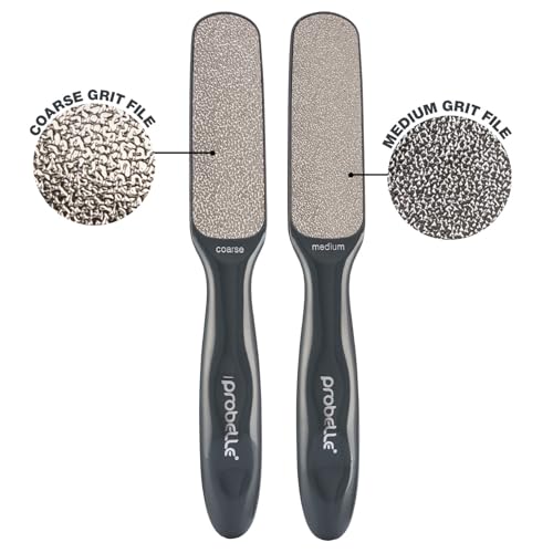 Probelle Double Sided Multidirectional Nickel Foot File Callus Remover - Immediately Reduces calluses and Corns to Powder for Instant Results, Safe Tool (Dark Grey)