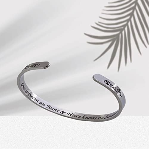 To My Niece Gifts from Aunt, Niece Compact Mirror Champagne, Bracelet Cuff for Birthday Christmas Graduation