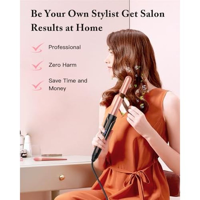 Waver Curling Iron Wand, BESTOPE PRO 5 in 1 Curling Wand Set with 3 Barrel Hair Crimper for Women, Fast Heating Hair Wand Curler in All Hair Type