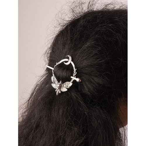 HAQUIL Crescent Moon Moth Hairpin Gothic Hairpin with Trendy Design
