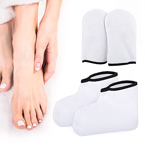 Paraffin Wax Gloves & Booties, Segbeauty Paraffin Heated SPA Mittens Foot Liners, Gloves & Socks for Hot Wax Hand thera-py Thermal treat-ment Home DIY SPA Wax Warmer Paraffin Wax Machine White