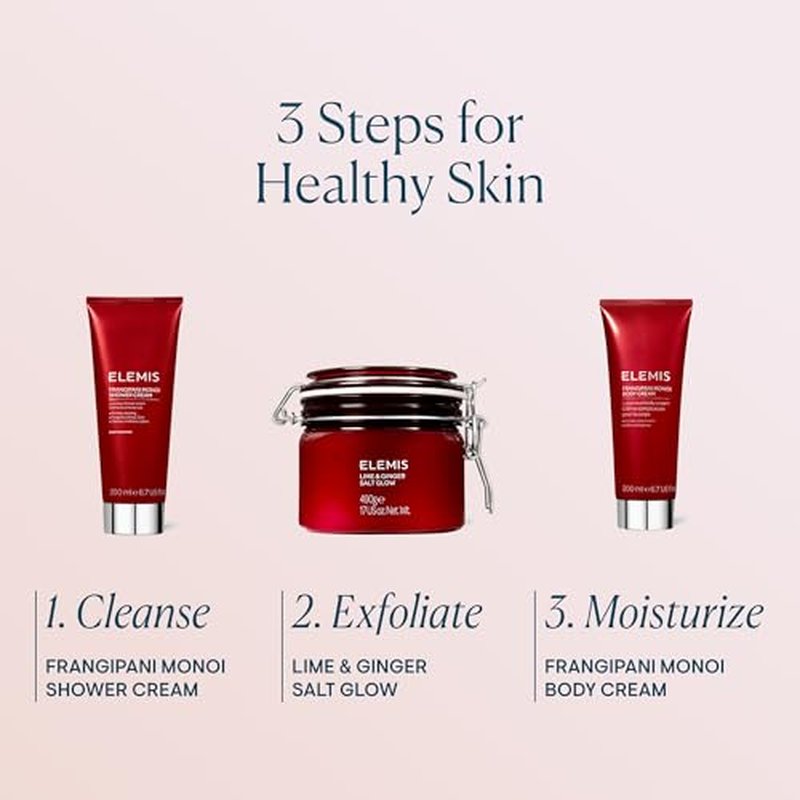 ELEMIS Exotic Lime & Ginger Salt Glow 490g, Invigorating Salt Scrub To Exfoliate & Soften Skin