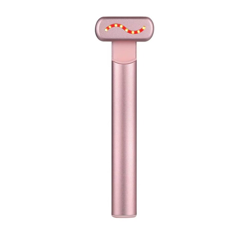 4-in-1 Facial Device with Red Light Therapy – Anti-Aging, Skin Rejuvenation, Pore Cleaner, Microcurrent Tool – USB Rechargeable & Travel-Friendly