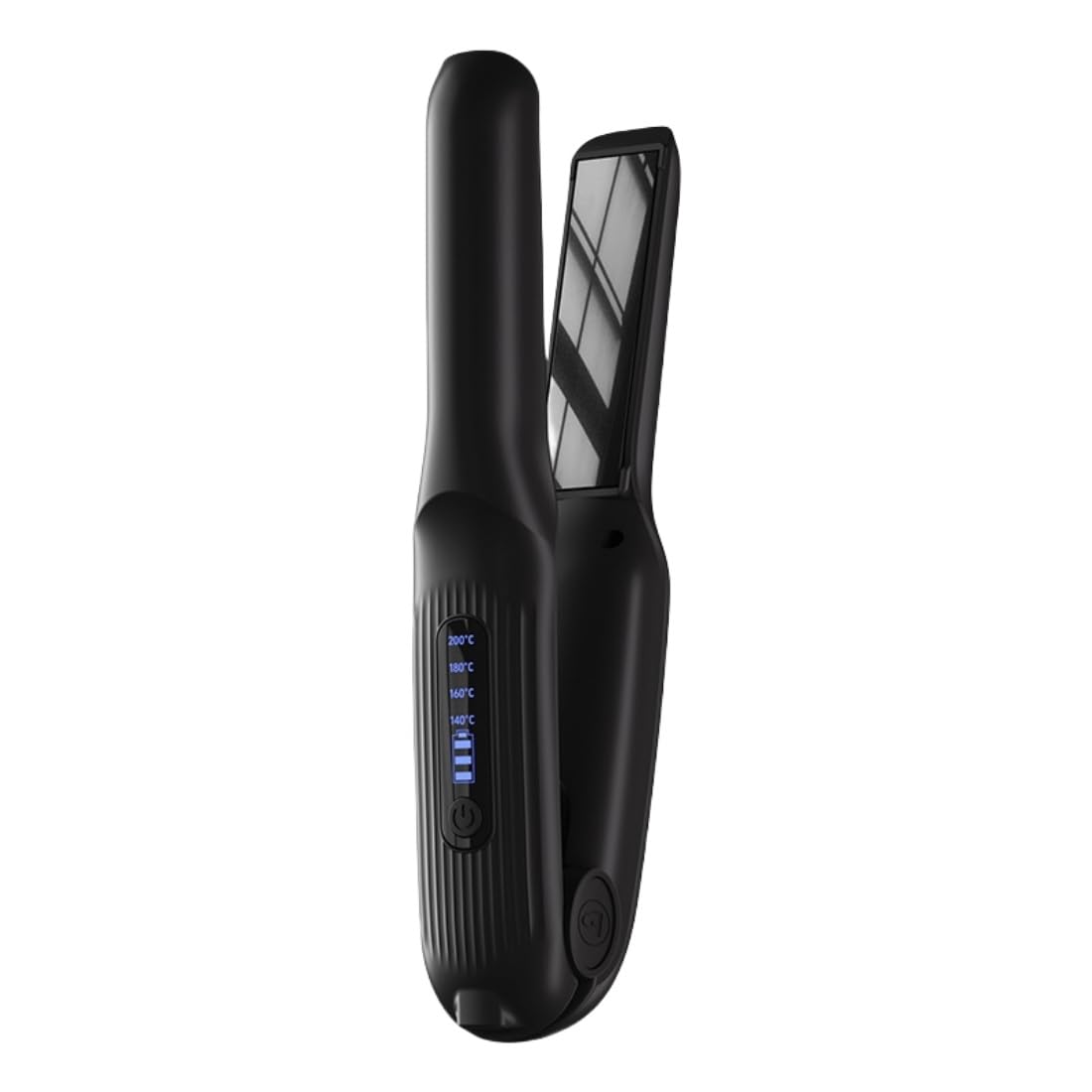 Cordless Hair Straightener, Portable Flat Iron for Travel, 2 in 1 Hair Styling Tools for straightening and Curling, Lightweight on-The-go, 4000 mAh Battery, Fast USB-C Charging (Black)
