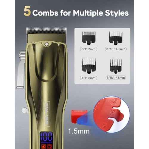 Hair Clippers for Men Professional Cordless & Corded - Barber Clippers Rechargeable for Hair Cutting, Beard and Body Grooming Kit for Household