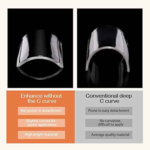 UNA GELLA Soft Gel Nail Tips XXL 432pcs Square Coffin No C Curve Clear Tapered Straight Nail Tips 2 Style For Salon Home DIY