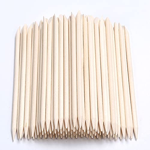 100Pcs Orange Wood Sticks for Nails, HOOMBOOM Double Sided Cuticle Pusher Remover Nail Art Manicure Pedicure Tool for Manicure Pedicure