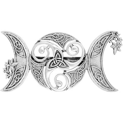 HAQUIL Triple Moon Celtic Knot Hair Clip Vintage Hollow Moon Hair Clip Barrette Jewelry for Women