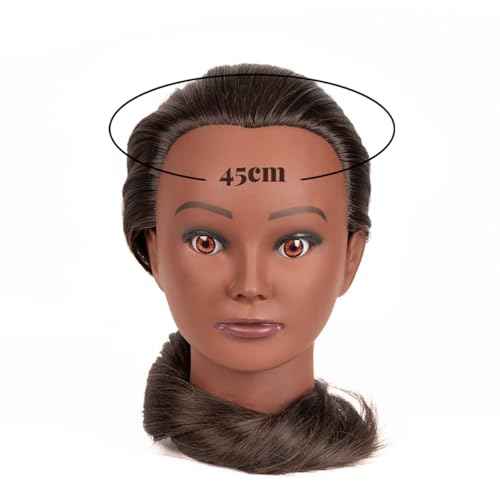 Mannequin Head with Hair,Cosmetology Mannequin Practice Head with Human Hair, 26-28¡¯¡¯ Doll Head for Braiding Hairstyling Cutting with Clamp Holder and Tools