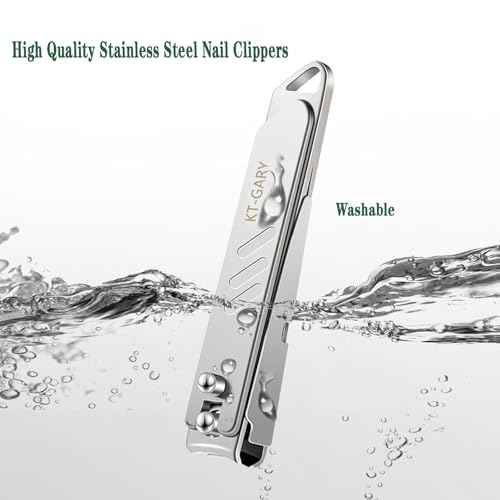 Nail Clippers Set,4pcs Anti Splash Nail Clippers with Nail File,Professional Stainless Steel Finger&Toenail Clippers Nail Cutter for Men& Women