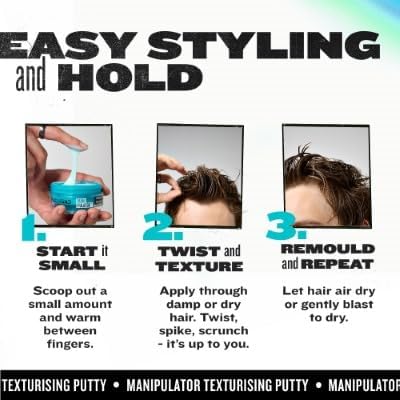 TIGI Bed Head Manipulator Hair Putty - Firm Hold Styling Paste for Men & Women | Frizz Control, 2.01 Oz Each