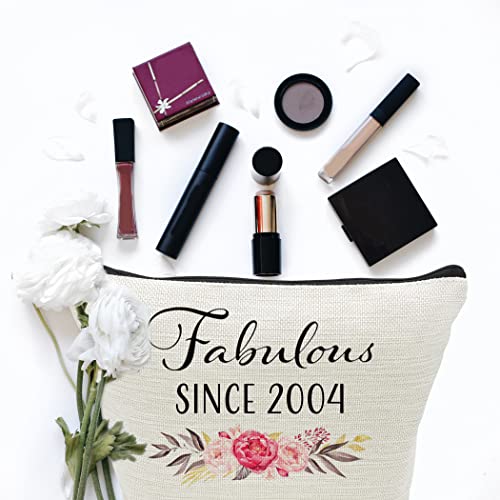 21st Birthday Gifts for Girls, Sweet 21 Year Old Gift Makeup Bag, 21 Birthday Gift Makeup Bags for Her, Sister, Friend, Daughter, Teen Girl Gifts Makeup travel Bag, Cosmetic Bag, Fabulous Since 2004