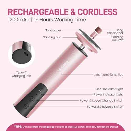 Electric Foot Callus Remover, 2 in 1 | 6 Speed Adjustable Foot File Nail Grinder with Sandpaper Disks, Professional Pedicure Tool for Feet Dead Skin, Self Care Gifts for Women Mom Lover Friends (Pink)