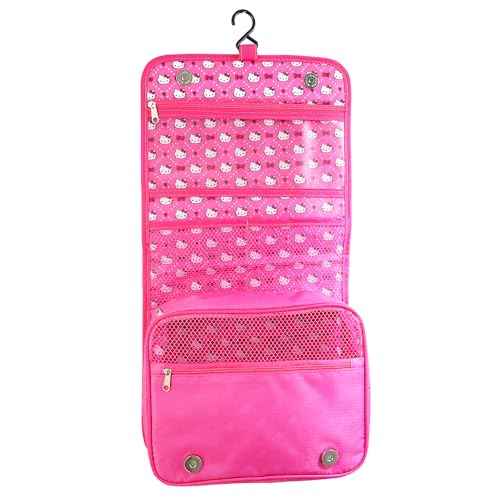 Hello Kitty Toiletry Bag, Hanging Toiletry Bag Pink, Makeup Bag, Sanrio Travel Official License