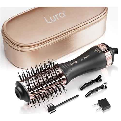 Automatic Dual Voltage Hair Dryer Brush with European Plug,Mini Travel Blow Dryer Brush for Women,Portable Light Weight One Step Hair Dryer and Styler for Kids
