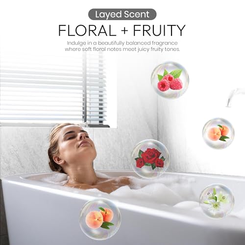 Botanist Foaming Body Wash for Sensitive Skin & Babies, Moisturizing Body Soap with Organic Shea Butter, Almond Oil, Cocoa Butter from Japan, Sulfate & Paraben Free, Rose& White Peach 30.4 Fl Oz