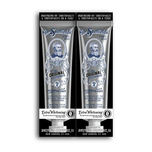 Dr. Sheffield¡¯s Certified Natural Toothpaste (Extra-Whitening) - Great Tasting, Fluoride Free Toothpaste/Freshen Your Breath, Whiten Your Teeth, Reduce Plaque (2-Pack)