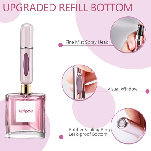 Portable Mini Refillable Perfume Atomizer Bottle, Travel Size Refillable Perfume Refill Bottle - Perfume Atomizer Refillables, Scent Pump Case, Small Perfume Spray 4 Pcs Pack of 5 ml