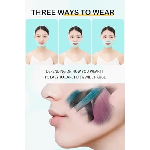 Face Belts with Adjustable Straps,Double Chin Reducer and Face Lift Device with 4 Modes and 5 Gear Adjustable Intensities - Intelligent Double Chin Machine for V-face