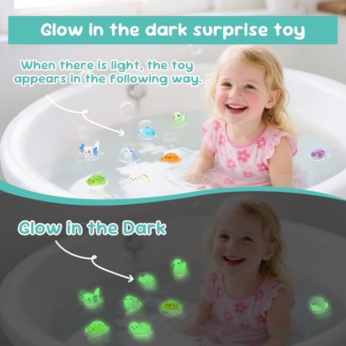 Bath Bombs for Kids with Toy Inside, 12 PCS Natrual Bath Bombs with Glow-in-The-Dark Surprise Inside, Perfect Handmade Birthday Christmas Gifts for 3 4 5 6 7 8 Years Old Boys Toddlers Girls
