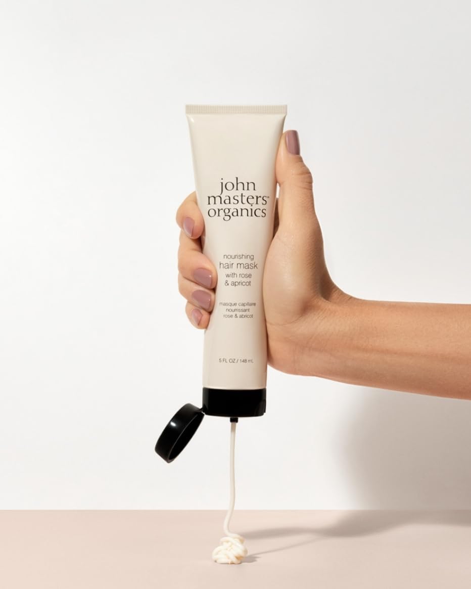john masters organics – Nourishing Hair Mask | Rose and Apricot | Deep Conditioning Hair Mask | Scalp Treatment | Avocado | Silicone & Paraben Free | Cruelty Free| Haircare for Men & Women (5 oz.)