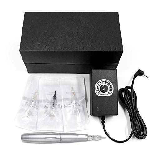 Eyebrow Tattoo Machine Pen - BIOMASER Profession Rotary Permanent Makeup Tattoo Pen Tattoo Gun Eyebrow Carving Kit for P300 with 3 Cartridge Needles for Eyeliner Lip Counter