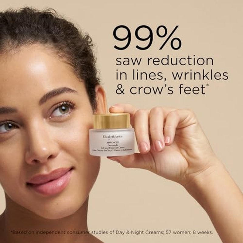 Elizabeth Arden Advanced Ceramide Lift and Firm Eye Cream, Moisturizing Formula for Reducing Undereye Wrinkles, Puffiness and Crow's Feet, 0.5 Oz