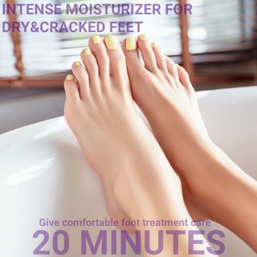 SULADEC Moisturizing Foot Mask with Grape Seed Oil and Shea Butter, Hydrating Foot Masks for Dry Cracked Feet, Dry Skin Moisturizer for Soft and Smooth Touch Feet - Men Women - 7 Pairs