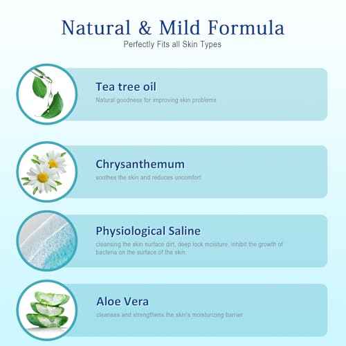 Tea Tree Oil Eyelid Cleansing Wipes, 60 Individually Wrapped Travel Eyelid Wipes With Physiological Saline - Cleanser & Eye Makeup Remover for Dry Eyes, Stye, Blepharitis Treatment