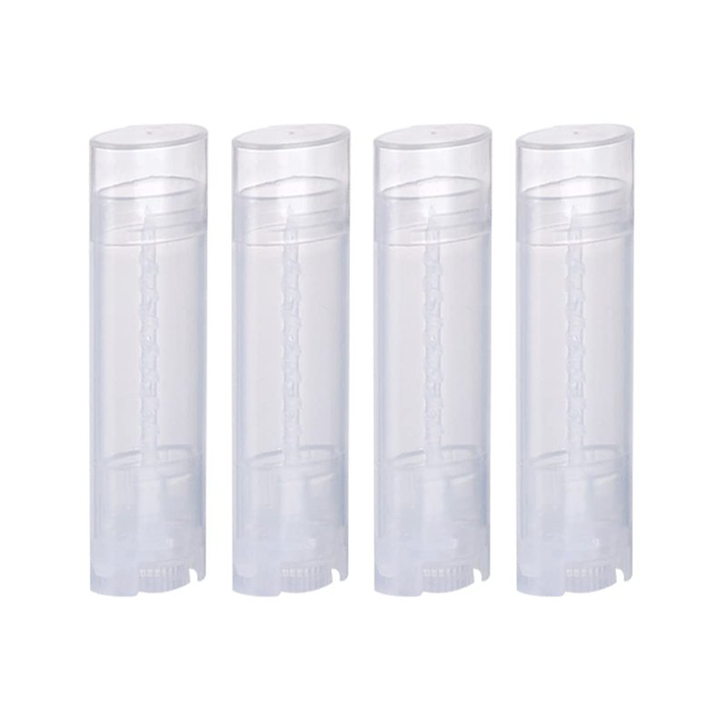 Ewanda store 5ml Oval Lip Balm Tubes,100PCS Plastic Clear Empty Oval Oval Deodorant Containers Lip Gloss Container Holder With Caps