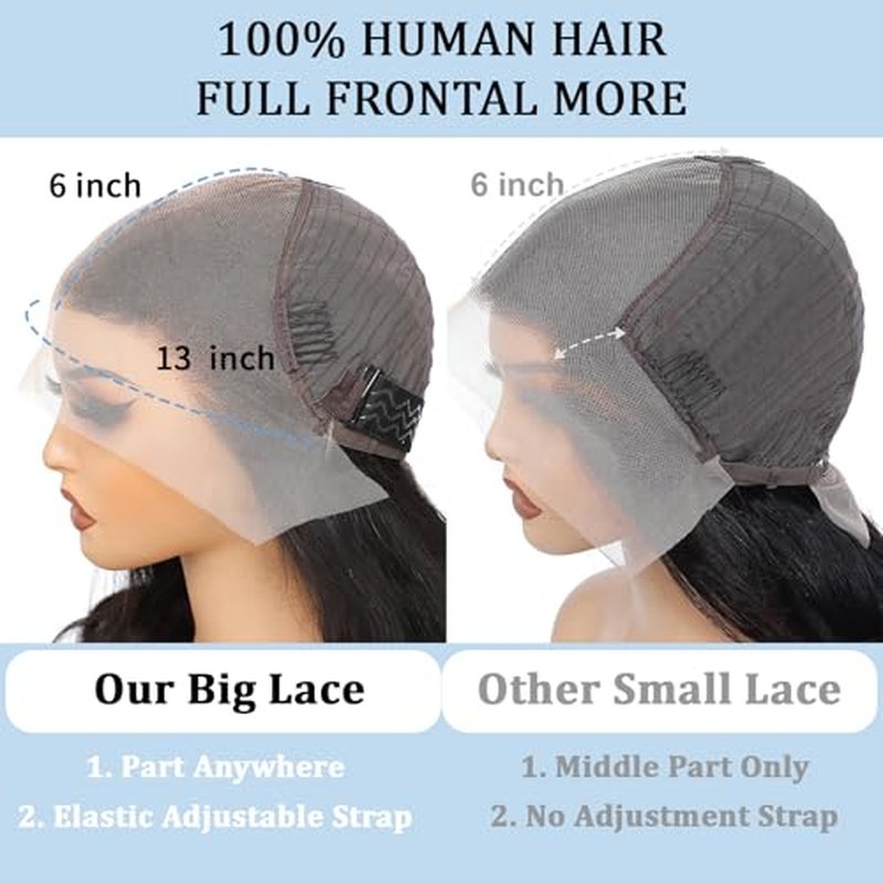 Lace Front Wigs Human Hair 13x6 Human Hair Wigs 30 Inch Body Wave Lace Front Wigs Pre Plucked 200 Density 12A Glueless Wigs for Women HD Lace Frontal Wigs Natural Color