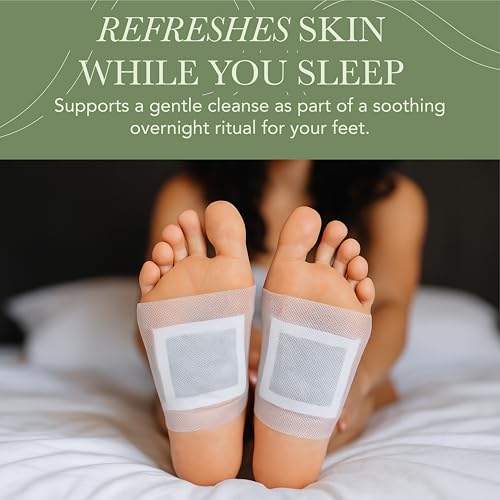 Ballotte Deep Cleansing Foot Pads, Soothe Your Soles While You Sleep, Infused with Bamboo Vinegar, Mint & Vitamin C, Premium Foot Patches for Men & Women (10 Foot Pads)