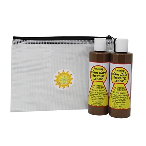 Maui Babe Tanning, Maui Babe Browning Lotion Pack Of 2! Infused With Skin Nourishing Ingredients! All Natural Fast Dark Tan! Promote A Deep, Dark And Long Lasting Tan!