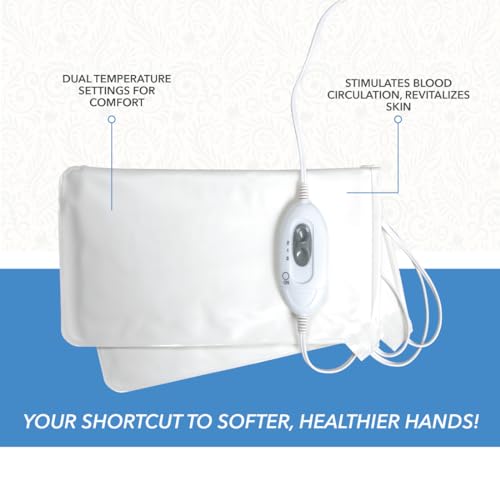 ForPro Professional Collection Premium Heated Mitts, Electric Thermal Moisturizing Hand Warmers for Spa Treatments, Dual Temperature Settings, 1-Pair