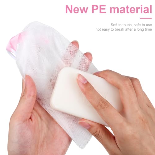 3 Pcs Japanese Soap Foaming Nets Exfoliating Mesh Soap Saver Pouches for Facial Cleansing Easy to Use for Body and Shower