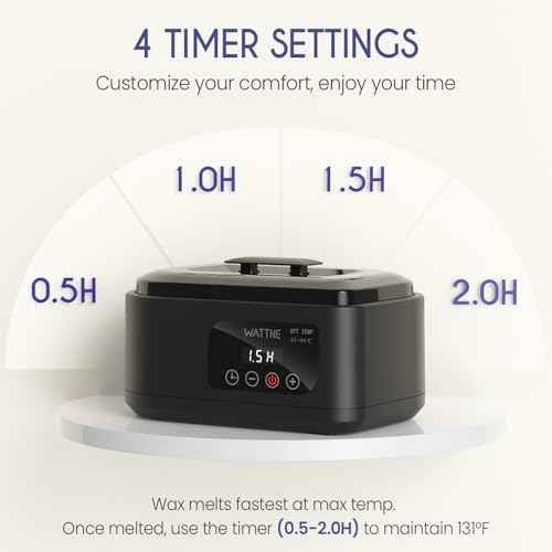 Wattne Paraffin Wax Machine for Hands & Feet ? Paraffin Wax Warmer Moisturizing Kit with Auto-Timer & Precision Temperature Control, Paraffin Wax Bath for Arthritis, Dry Skin Care, Home Spa-Black