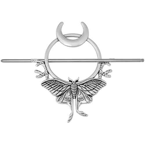 HAQUIL Vintage Luna Moth Eye Crescent Moon Hairpin, Retro Decorative Hair Accessory
