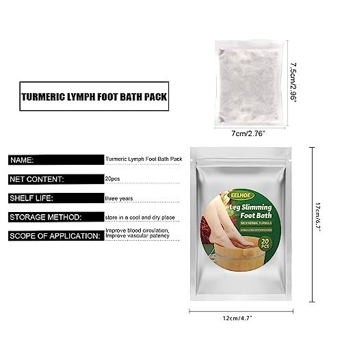 20PCS Lymphatic Drainage Ginger Foot Soak, Foot Care Spa Relaxation for Muscles, Natural Mugwort Herb Foot Soak, Leg Slimming Foot Bath Bag 1