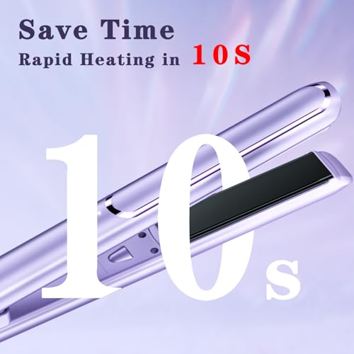 Christmas Gift for Girlfriend/Mom, Hair Straightener for Women Flat Iron Hair Straightener and Curler 2 in 1 - Birthday Gift for Women & Mom, Hair (Purple)