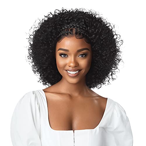 Outre Pre-Styled Synthetic HD 13X2 Lace Frontal Wig - HALO STITCH BRAID 14" (1 Jet Black)
