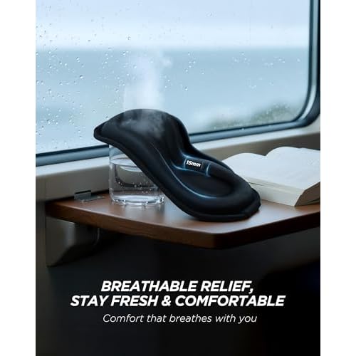 3D Cooling Sleep Mask with Double Coldfocus Gel - Frozen Cold Gel Eyes Mask with Contoured Blackout Hot & Cold Therapy for Women, Men Sleeping on Airplane Traveling for Migraine, Dry Puffy Eyes,1 Pack