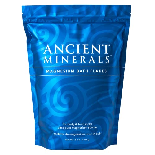 Ancient Minerals Magnesium Bath Flakes ? Pure Zechstein Magnesium Chloride for Soaking and Whole-Body Replenishment, 8 lb Bag