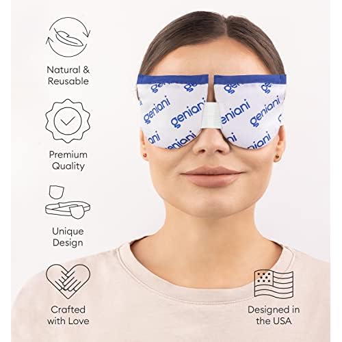 GENIANI Microwave Heated Warm Compress for Dry, Tired Eyes, Effective Moist Heat Eye Mask - (Pack of 1, White)