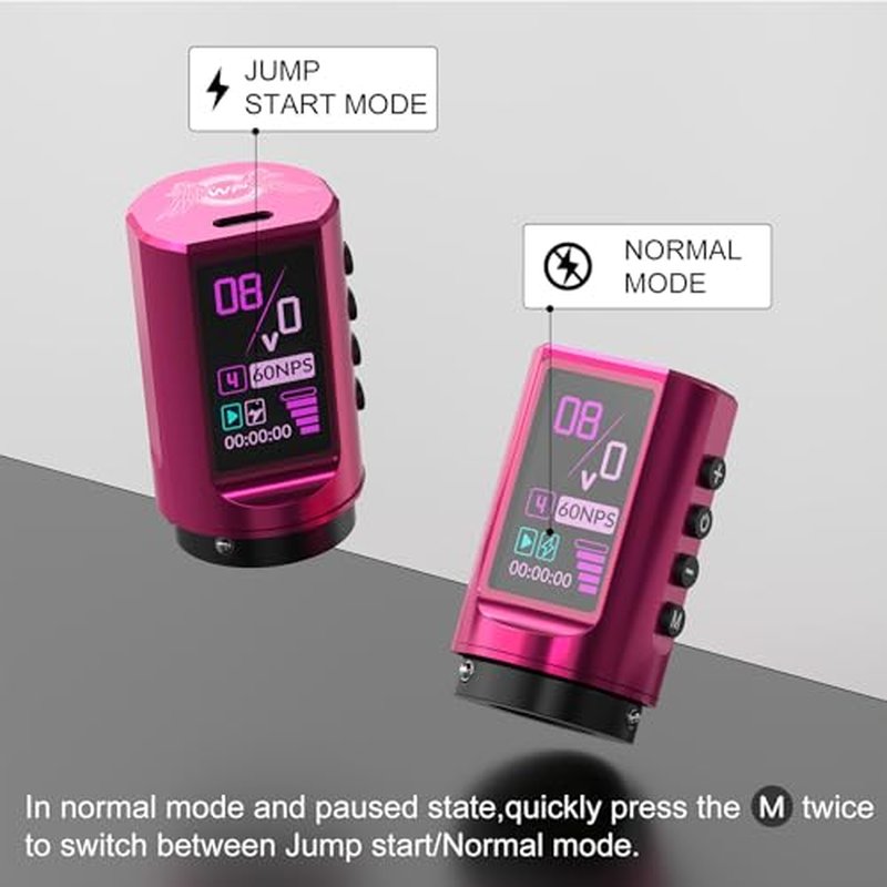 WORMHOLE PRO 7 Adjustable Strokes Tattoo Gun VIRGO Wireless Tattoo Machine with Coreless Motor 1,800 mAh Capacity Replacement Power Supply Digital LED Display Tattoo Pen for Artists CHKP15-A
