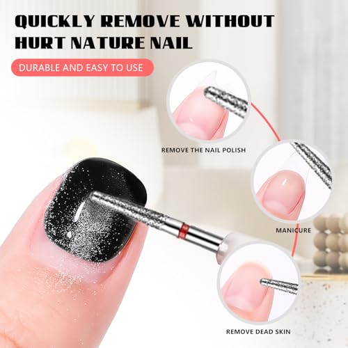Nail Drill Bits, Diamond Cuticle Drill Bits for Electric Nail File, Cuticle Bits, Diamond Manicure Bits, Brocas para Drill Nails, 3/32 inch 30PCS Kit
