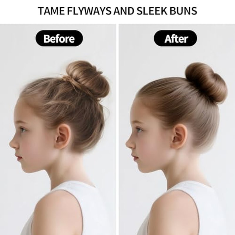 Hair Wax Stick & Slick Back Hair Brush for Tame Flyaways, Frizz, Sleek Ponytail, Buns | Pomade/Balm/Gel Stick for Woman, Styling Accessories for Girls, Kids