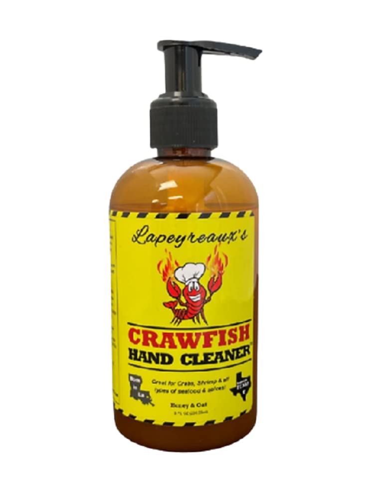 Lapeyreaux's Crawfish Soap Hand Cleaner Wash 1 Bottle, 8floz, Honey & Oat