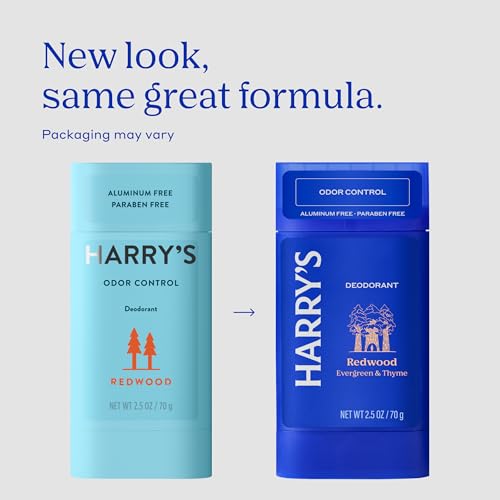 Harry's Aluminum Free Deodorant for Men - Odor Control, Redwood Scent, 2.5 Oz, 3-Pack, Men Deodorant Aluminum Free