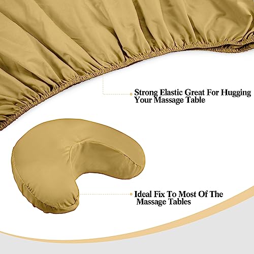 Kinlop 3 Sets Microfiber Massage Table Sheet Set 3 Colors 3 Piece Set Includes Massage Flat Sheet Fitted Sheet and Massage Face Rest Cover Stain Wrinkle-Resistant(Yellow, Pink, Dark Green)