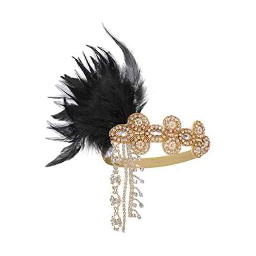 BABAEYOND 1920s Headpiece Flapper Headband - Feather Crystal Headpiece Flapper Accessories